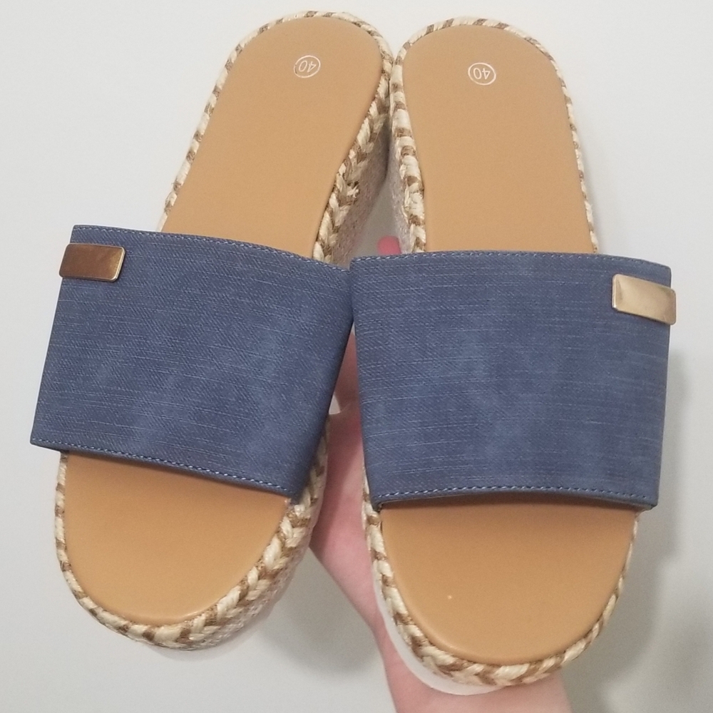 Blue espadrilles, Like New- only tried on once! - Picture 2 of 4
